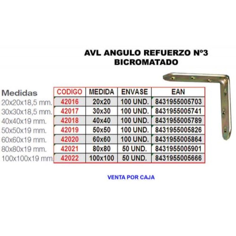 AVL ANGULO REFUERZO BRICOMATADO 40X40