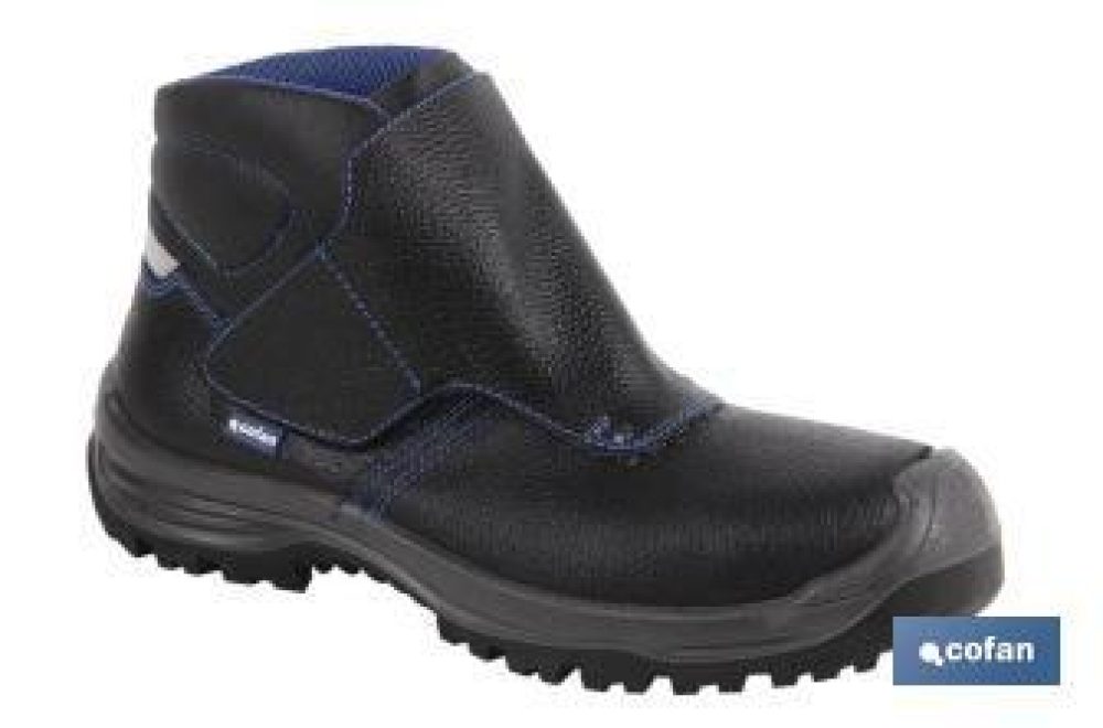 BOTA PIEL NEGRO CIERRE VELCRO S3 MOD  URIAN T45