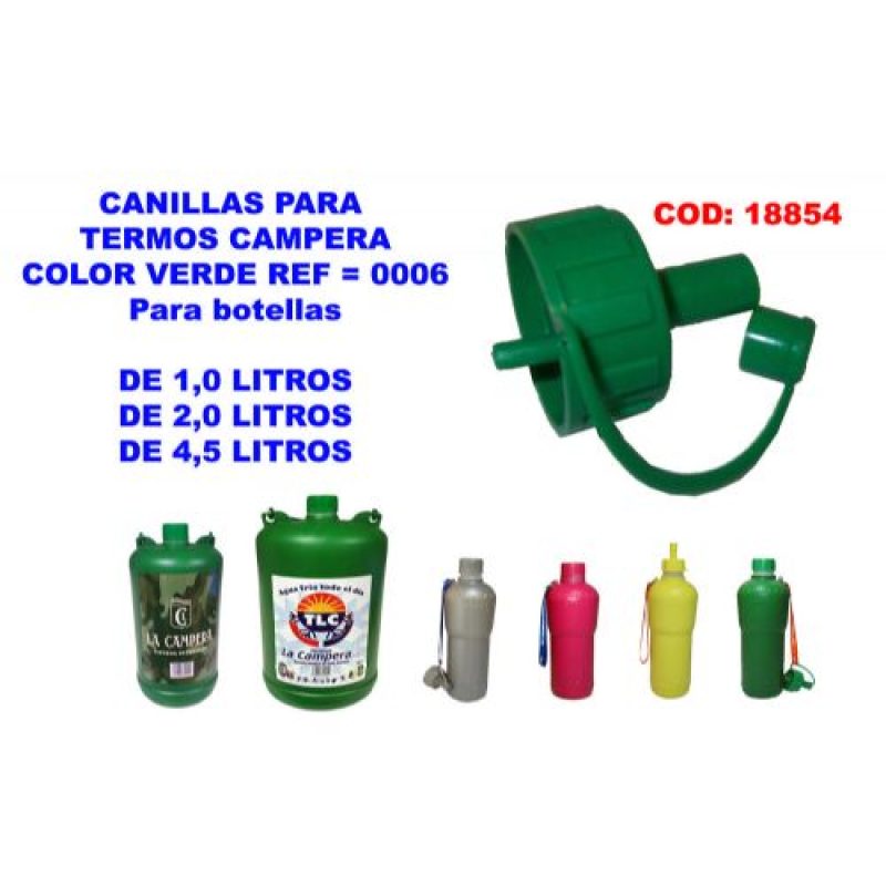 CANILLAS VERDES PARA TERMOS CAMPERA DE 1  2 y 4 5