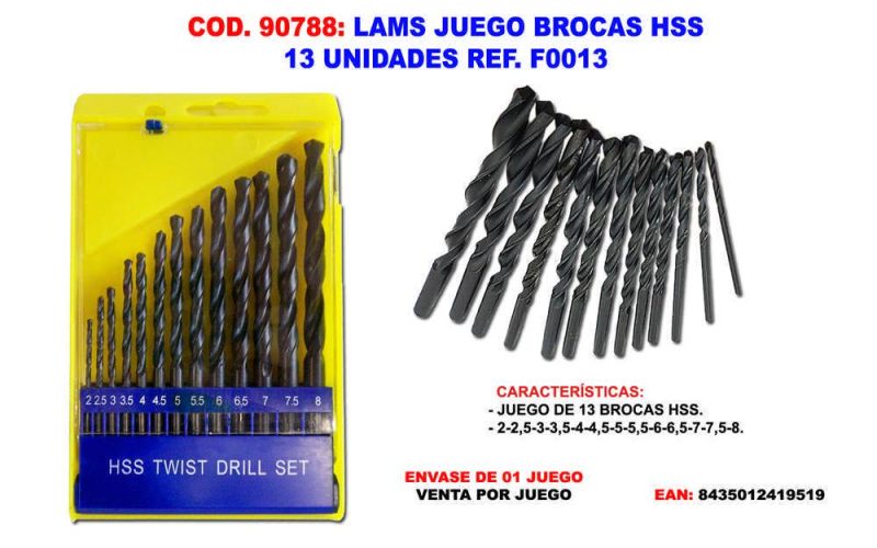 LAMS JUEGO BROCAS HSS 13UND F0013